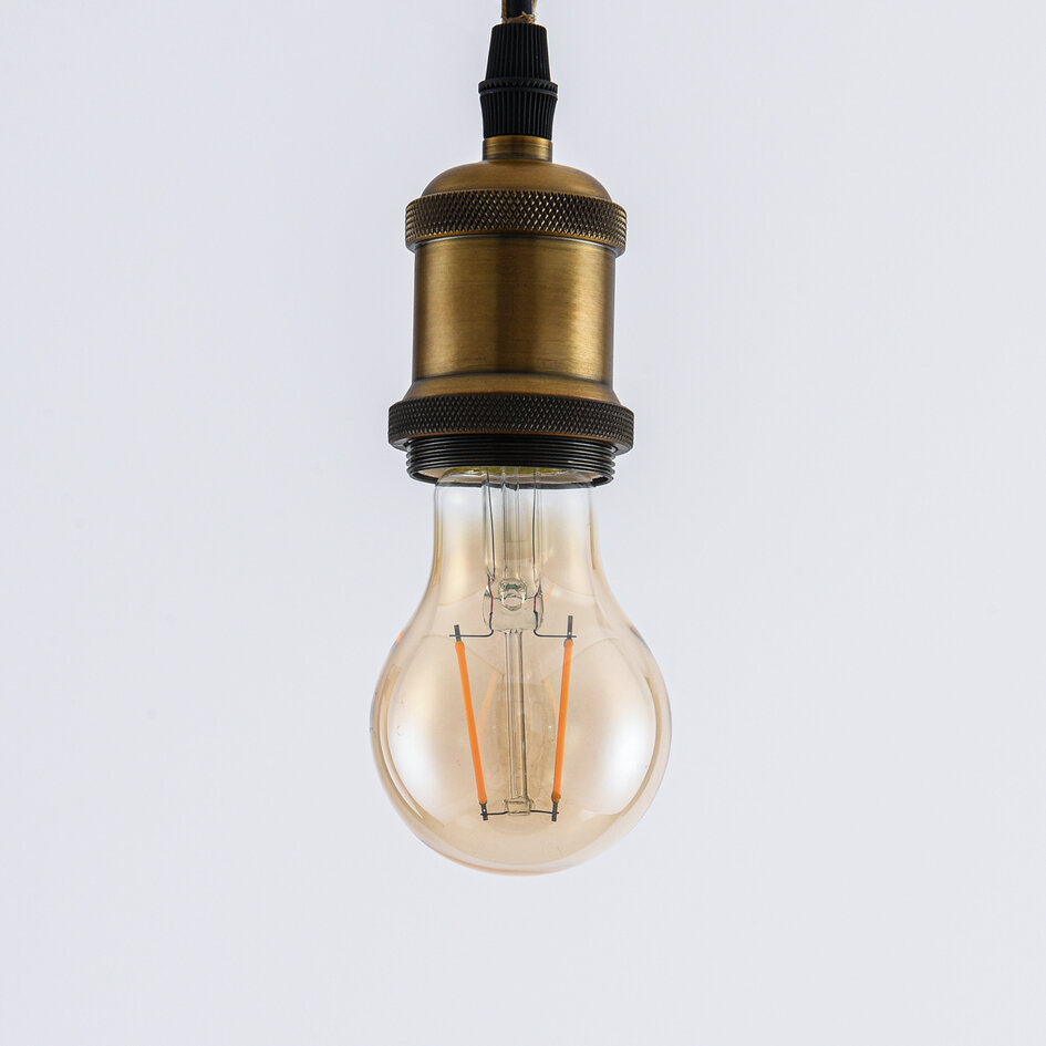 2,5W, 4,5W, 7W & 10W filamentlampa, 2000K, amber glas Ø60 mm, dimbar