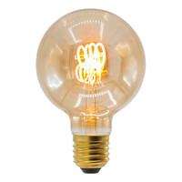 Filament-LED-lampa dimbar 5 watt, amber horisontell spiral 95 mm