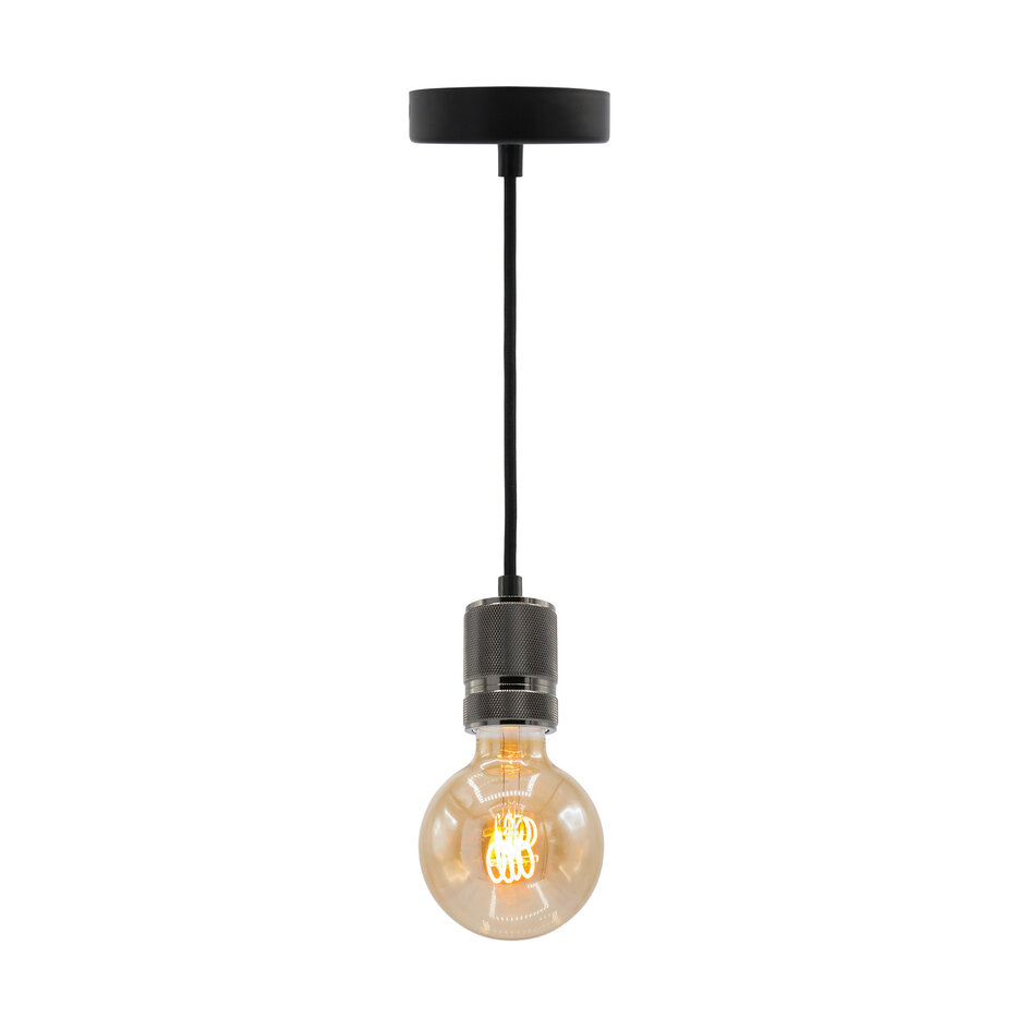 Filament-LED-lampa dimbar 5 watt, amber horisontell spiral 95 mm