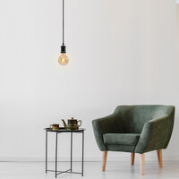 Filament-LED-lampa dimbar 5 watt, amber horisontell spiral 95 mm