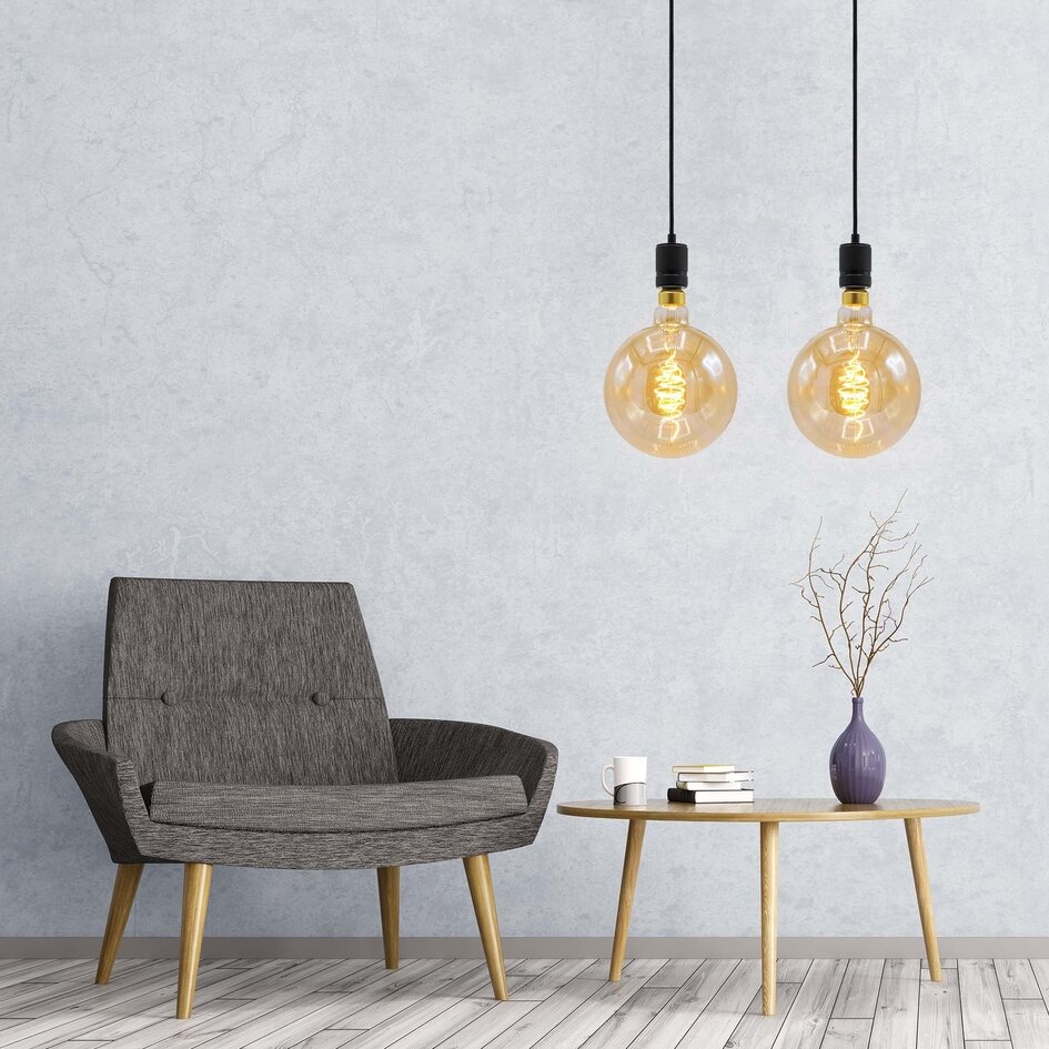 Filament-LED-lampa dimbar 8,5 watt, amber croissantspiral 200 mm