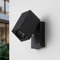 Justerbar utomhusvägglampa svart
