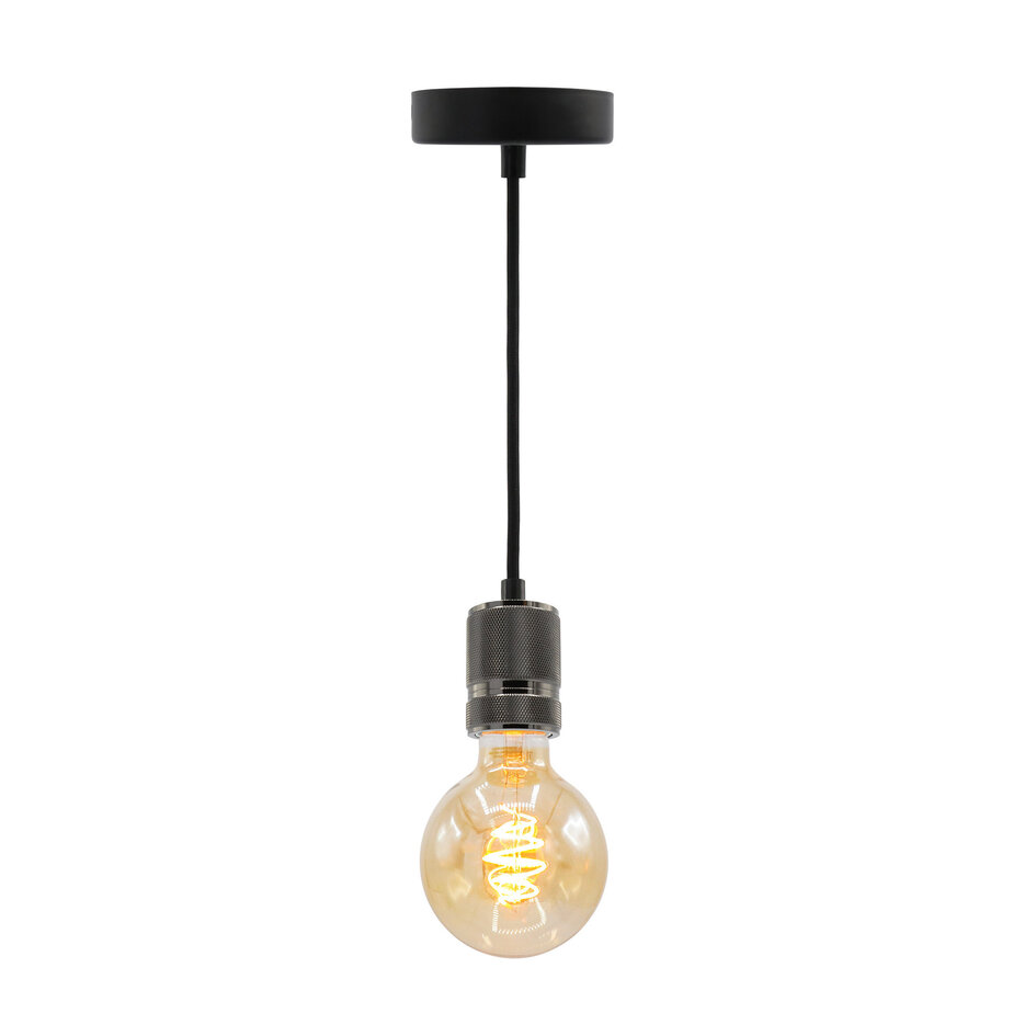 Filament-LED-lampa dimbar 5 watt, amber croissantspiral 95 mm