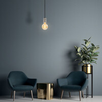 Filament-LED-lampa dimbar 5 watt, amber croissantspiral 95 mm