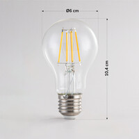 4,5W & 7W filamentlampa, 2700K, klart glas Ø60 mm, 3-stegs dimbar