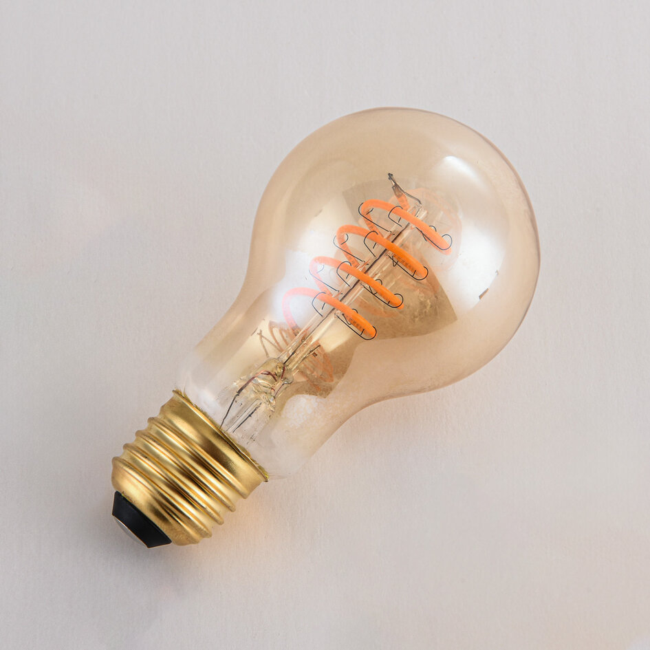 Filament-LED-lampa dimbar 4 watt, amber spiral 60 mm