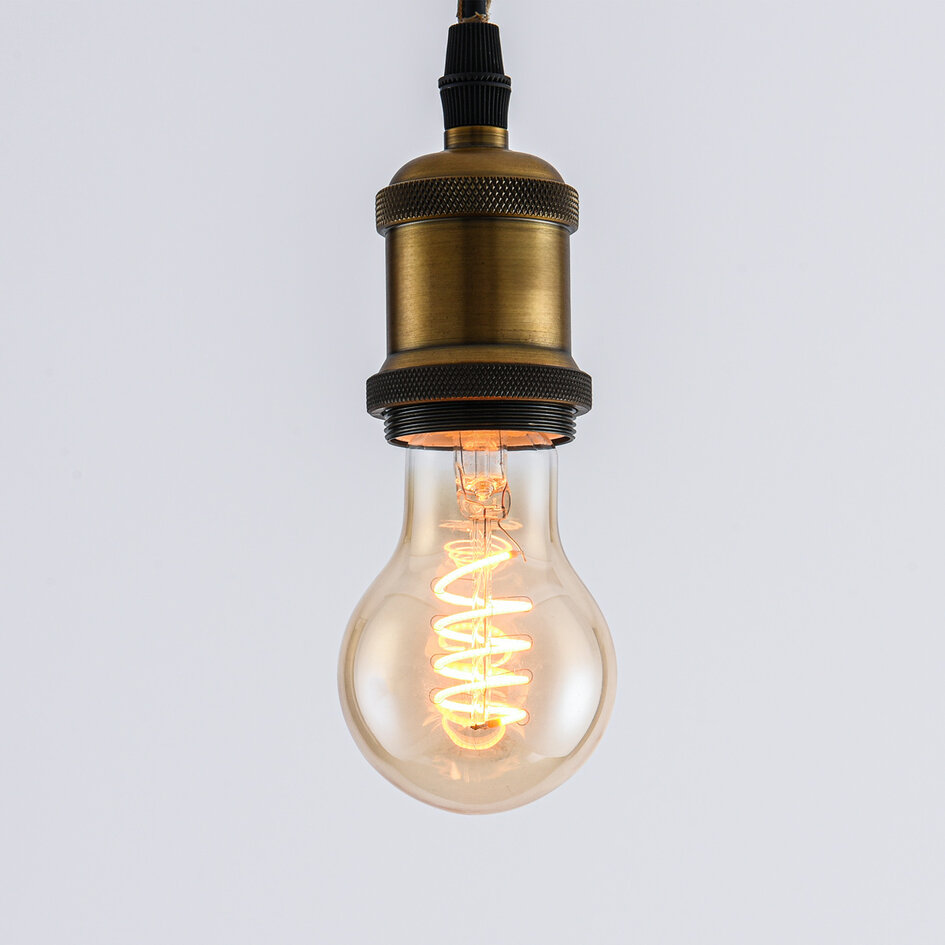 Filament-LED-lampa dimbar 4 watt, amber spiral 60 mm