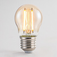 2,5W & 4,5W filamentlampa, 2000K, amber glas Ø45 mm, dimbar