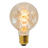 Filament-LED-lampa dimbar 5 watt, amber DNA-spiral 95 mm