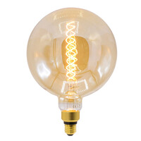 Filament-LED-lampa dimbar 8,5 watt, amber DNA-spiral 200 mm