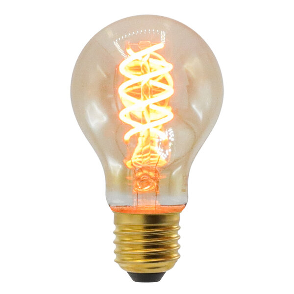 4W DNA-spirallampa, 1800K, amber glas Ø60 mm, dimbar
