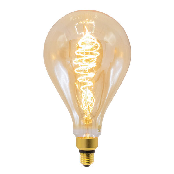 Filament-LED-lampa dimbar 8,5 watt, amber croissantspiral 160 mm