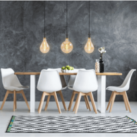 Filament-LED-lampa dimbar 8,5 watt, amber croissantspiral 160 mm