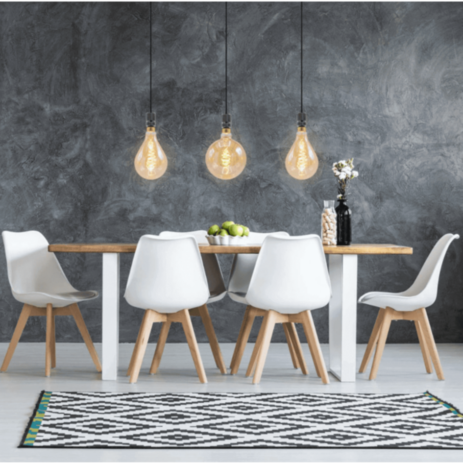 Filament-LED-lampa dimbar 8,5 watt, amber croissantspiral 160 mm