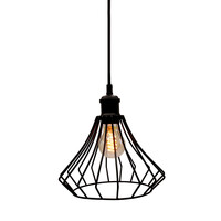 Industriell pendellampa Kiki med diamantformad mattsvart burram