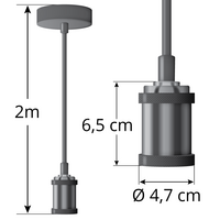 Modern sladdpendel blanksvart