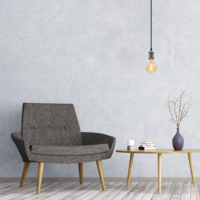 Modern silverfärgad sladdpendel inkl. 5W XL-lampa, amberglas, 1800K, Ø95 mm