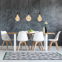 Modern mattsvart sladdpendel inkl. 8,5W till 10W XXL-lampa, amberglas, 2000K, Ø160 mm