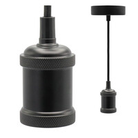 Modern mattsvart sladdpendel inkl. 8,5W till 10W XXL-lampa, amberglas, 2000K, Ø160 mm