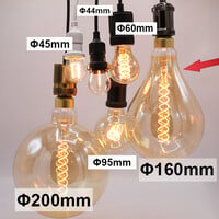 Industriell silverfärgad sladdpendel inkl. 8,5W till 10W XXL lampa, bärnstensfärgat glas, 2000K, Ø160