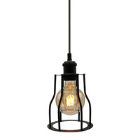 Pendellampa Diego inkl. 5W spirallampa, amberglas, 1800K, Ø95 mm