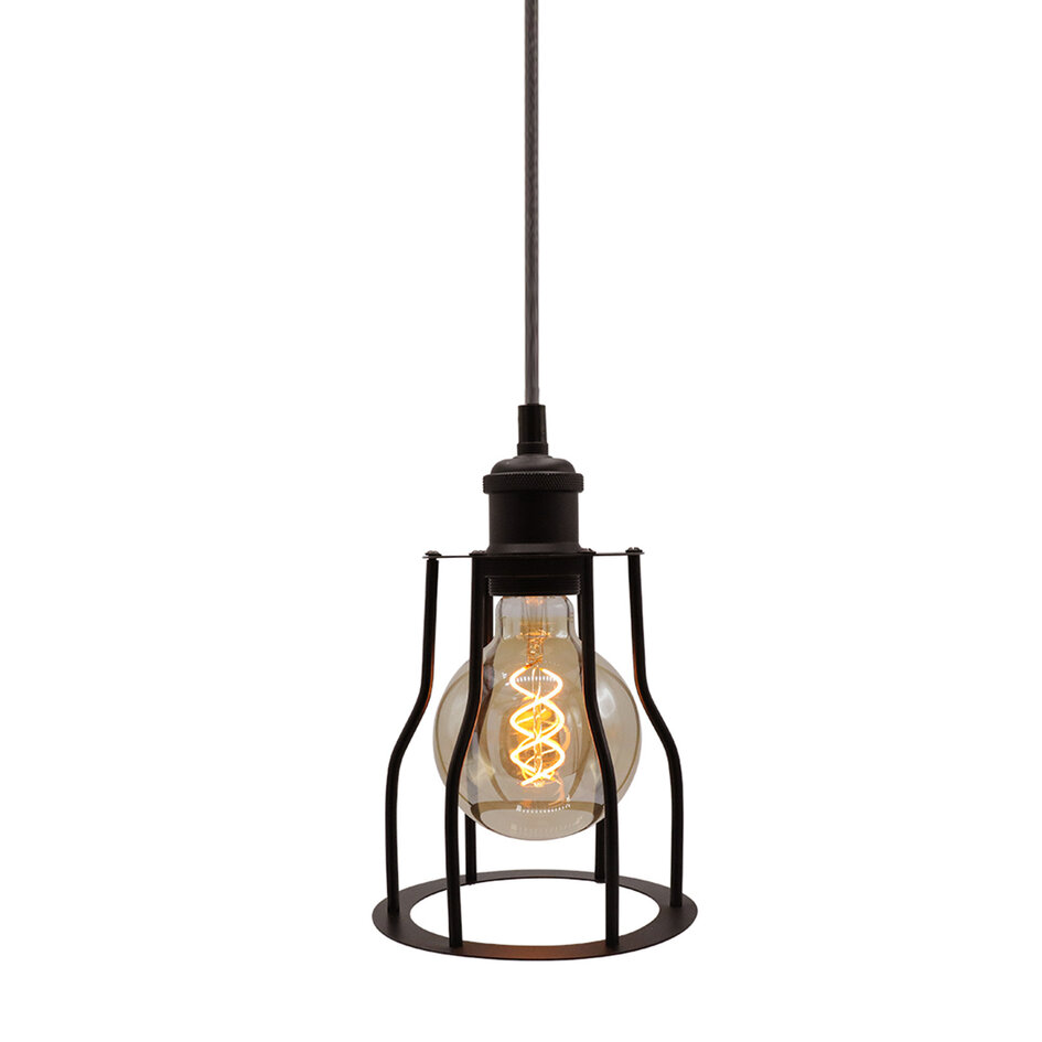 Pendellampa Diego inkl. 5W spirallampa, amberglas, 1800K, Ø95 mm