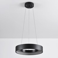 Modern pendellampa Roundy i mattsvart metall
