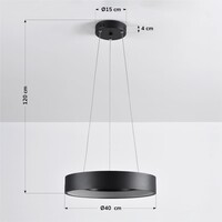 Modern pendellampa Roundy i mattsvart metall