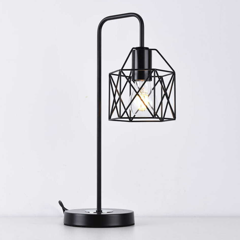 Industriell bordslampa Peru i svart metall