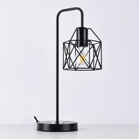 Industriell bordslampa Peru i svart metall