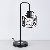 Industriell bordslampa Peru i svart metall