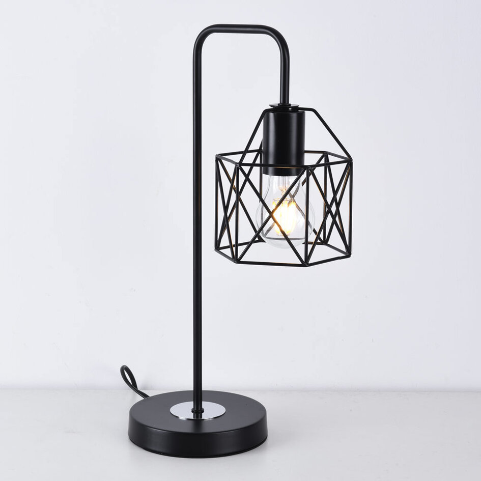 Industriell bordslampa Peru i svart metall
