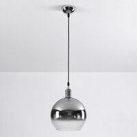 Design taklampa med rökfärgad glasspegelkula - London