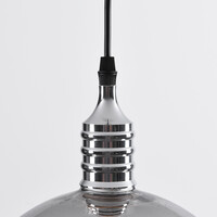 Design taklampa med rökfärgad glasspegelkula - London
