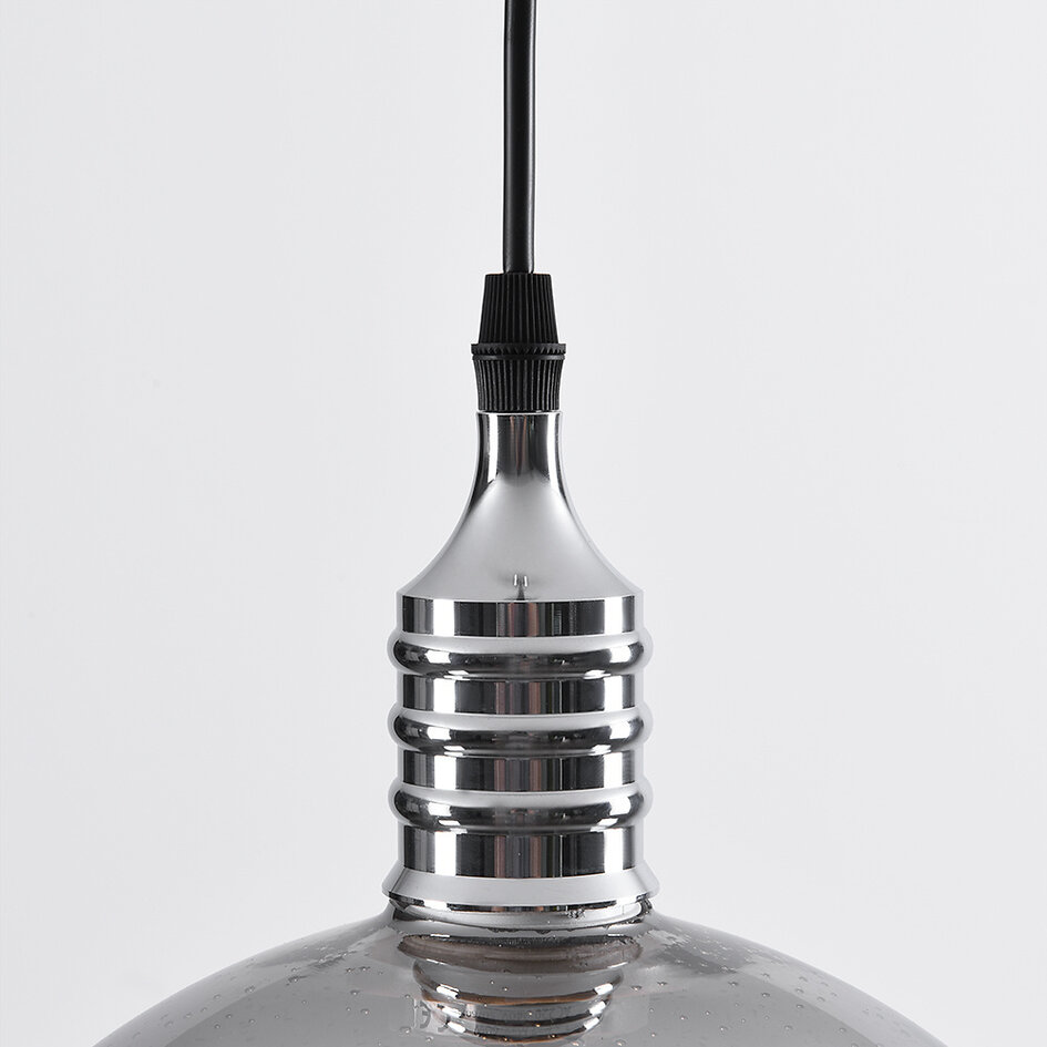Design taklampa med rökfärgad glasspegelkula - London