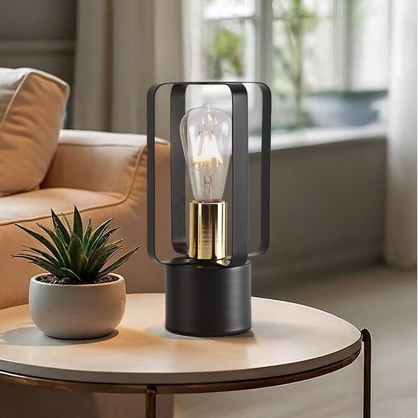 Industriell bordslampa med svart metall - Toscana