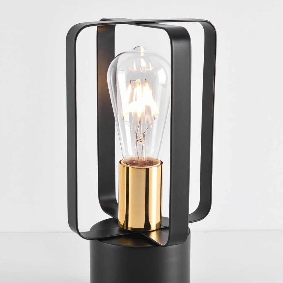 Industriell bordslampa Toscane i svart metall