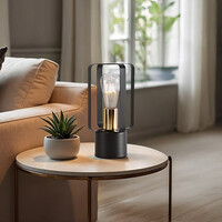 Industriell bordslampa Toscane i svart metall