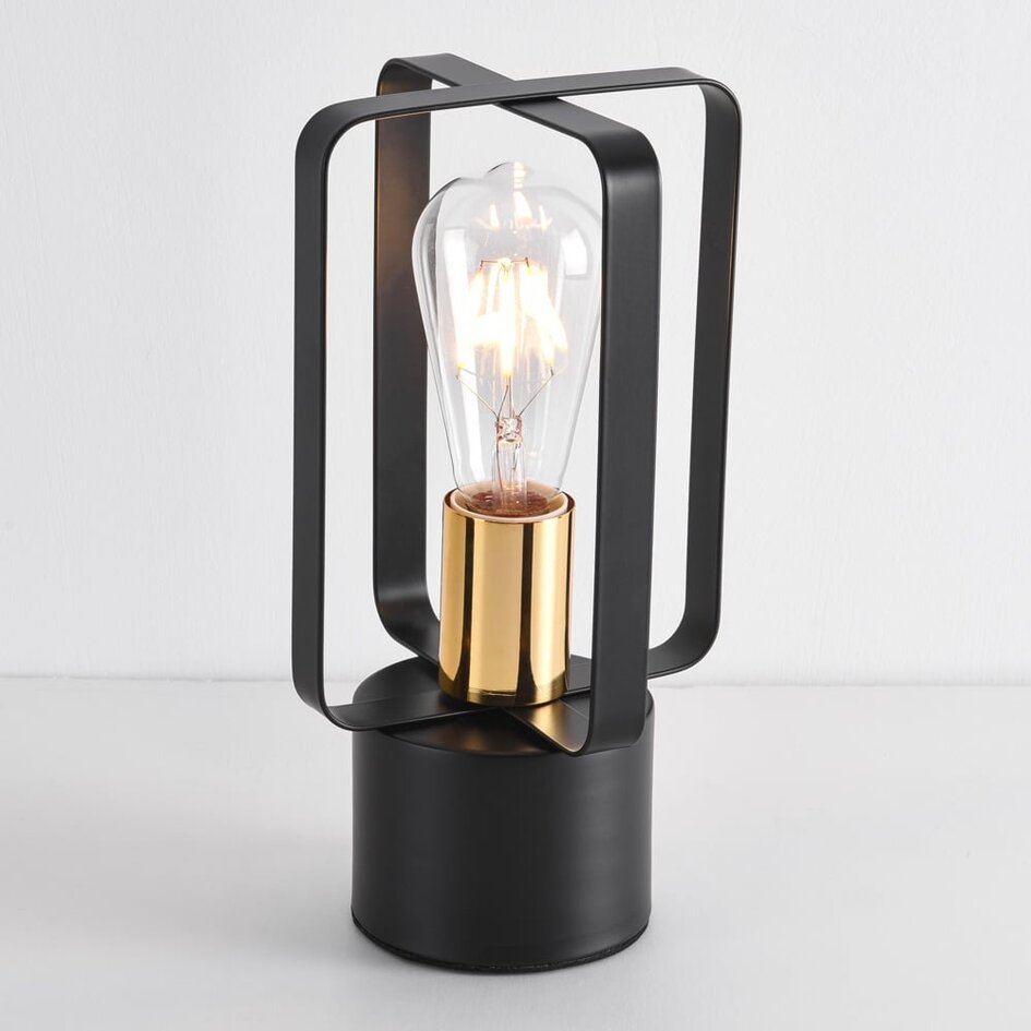 Industriell bordslampa Toscane i svart metall