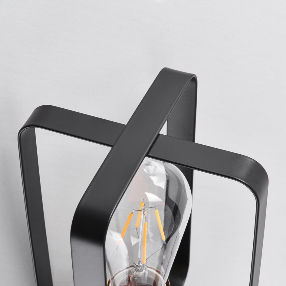 Industriell bordslampa Toscane i svart metall