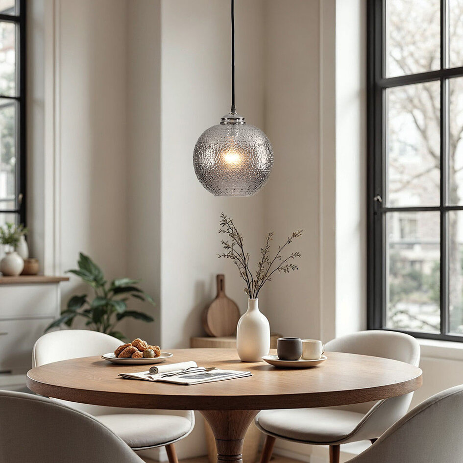 Designad pendellampa Shanghai - rökfärgat glas