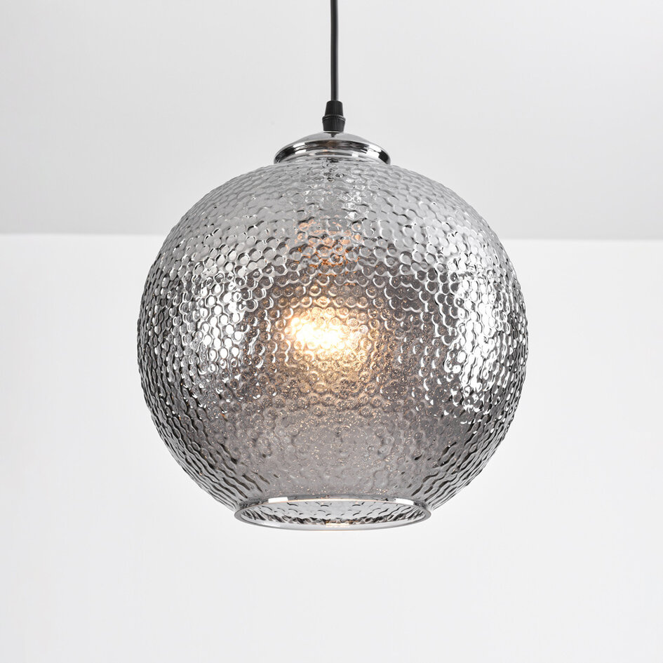 Designad pendellampa Shanghai - rökfärgat glas
