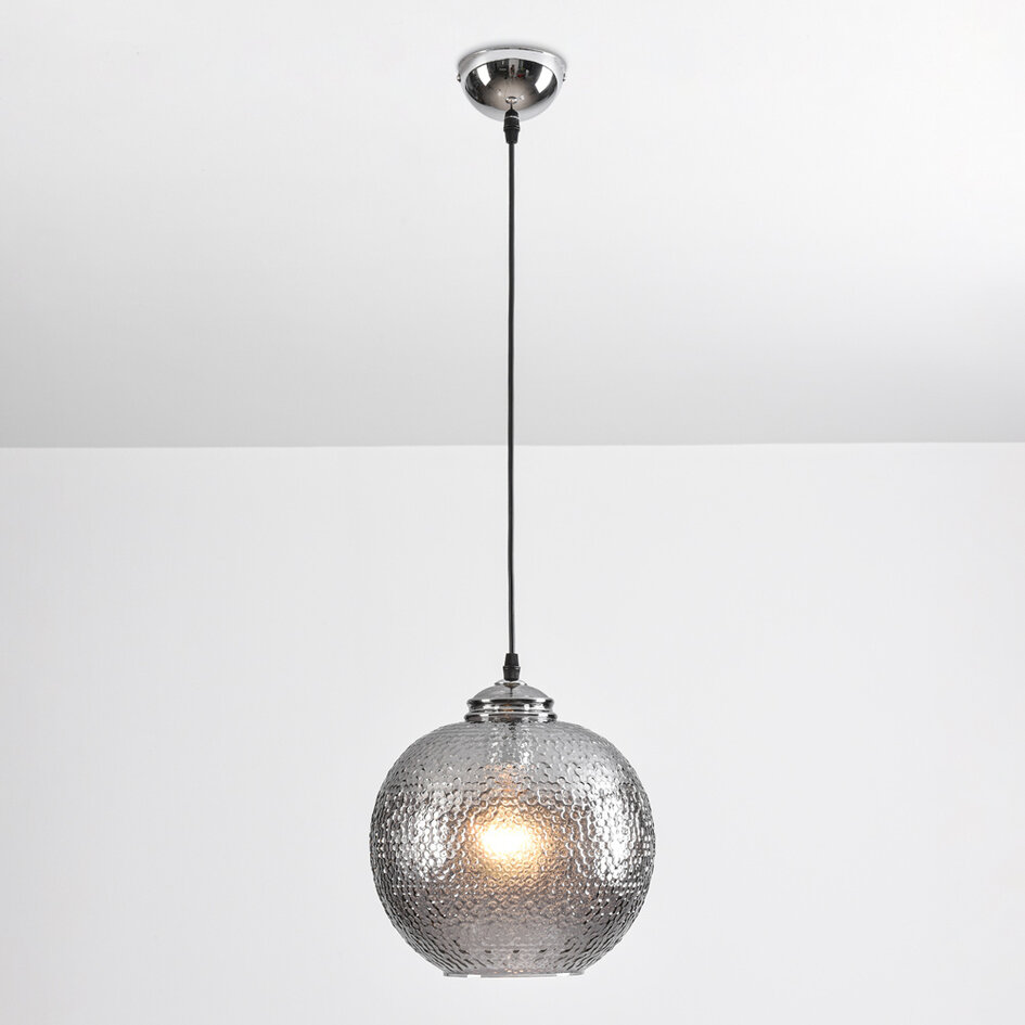 Designad pendellampa Shanghai - rökfärgat glas