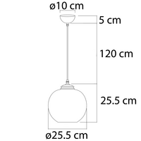 Designad pendellampa Shanghai - rökfärgat glas