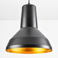 Modern pendellampa Sicily - svart med gulddekor