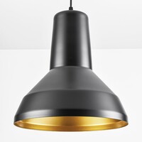 Modern pendellampa Sicily - svart med gulddekor