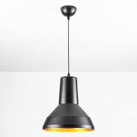 Modern pendellampa Sicily - svart med gulddekor