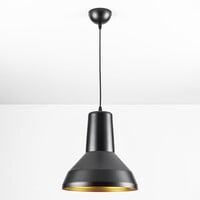 Modern pendellampa Sicily - svart med gulddekor