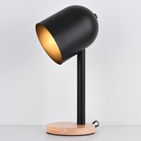 Modern bordslampa Spy i svart med trä
