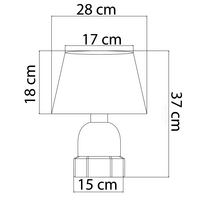 Industriell bordslampa Bolt med keramikfot
